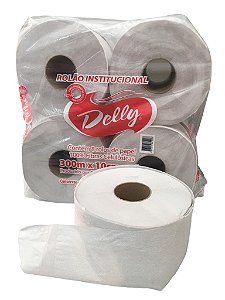 Papel Higienico Rolao Folha Simples 300metros X10cm Frd Com 8rolos 100% Fibras Celulósicas Delly(verm)