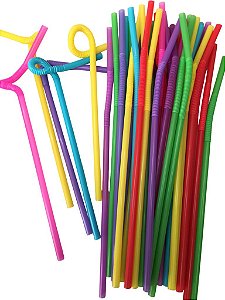 Canudo Artistico Flex Misto Pct C/40Unid Strawplast