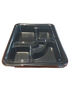 Obento Embalagem Retangular Com 5 Divisórias Caixa Com 50cj Praticpack