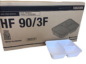 Marmiteira 3 Divisórias Eps Hf90/3f 900ml Caixa Com 100 Unidades Sem Tampa Fibraform