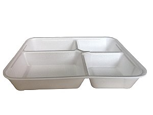 Marmiteira 4 Divisórias Eps Hf100/4 1.100ml Caixa Com 100 Unidades Fibraform