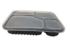 Bandeja 04 Divisoes Freezer & Microondas 1225ml  G324 Caixa Com 100cj Galvanotek