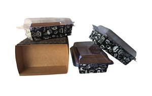 Forma De Papel Forneavel Impermeavel N.4 C/tampa Pet 17x10x4cm C/25 Unid