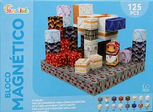 Blocos Magnéticos Minecraft Brinquedos Educativos - 125 Pçs 125 Minecraft