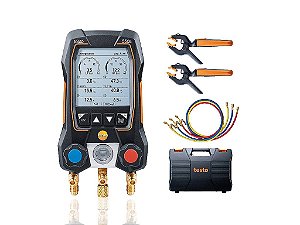 Smart Kit Com Mangueiras - Manifold Digital Inteligente Com Sondas De Temperatura De Pinça Sem Fio e Conjunto De 3 Mangueiras 550s - TESTO