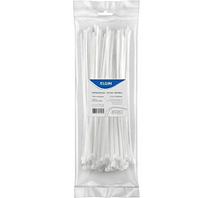 Abraçadeira Nylon PA66 GRD Branca 4.8X300 P10 - ELGIN - 46AB48300020