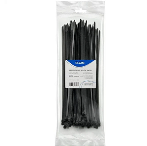 Abraçadeira Nylon PA66 GRD Preta UV 4.8X300 P100 - ELGIN - 46AP48300100