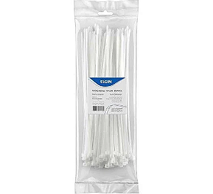 Abraçadeira Nylon PA66 PEQ Branca 2,5X100 P20 - ELGIN - 46AB25100020