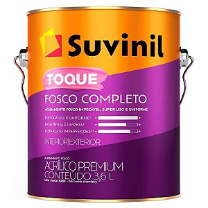 TINTA PAREDE (C) PREMI. TOQUE FOSCO COMPLETO BRANCO FOSCO 03,6L LT SUVINIL