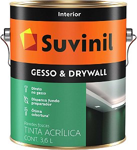 TINTA GESSO E DRYWALL BRANCO FOSCO 03,6L GL SUVINIL
