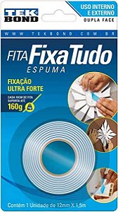 FITA DUPLA FACE TEKBOND ESPUMA 12MMX1,5M BLISTER