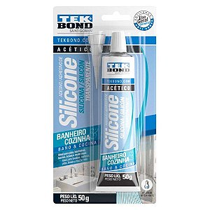 SILICONE ACETICO TRANSPARENTE 50G BANH. E COZ. TEKBOND