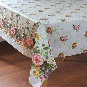 TOALHA MESA SUPER TERMICA ROSAS 1,40M X METRO PLASTCO