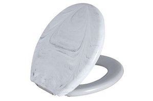 ASSENTO ALMOFADADO OVAL MARMORIZADO BRANCO ASTRA TPKM*BR-MM