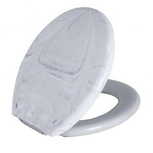 ASSENTO ALMOFADADO OVAL MARMORIZADO CINZA ASTRA TPKM*CZ-MM