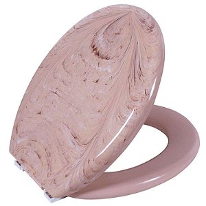 ASSENTO ALMOFADADO OVAL MARMORIZADO ROSA ASTRA TPKM*RS-MM