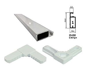 KIT ACESSORIOS TELA FACIL BRANCA PARA PERFIL