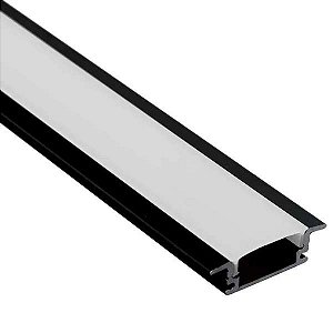PERFIL LED EMBUTIR 3 METROS 24 X 7MM PRETO ALUMARK