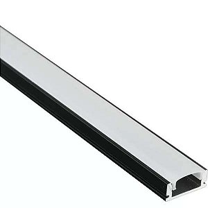 PERFIL LED SOBREPOR 3 METROS 17 X 7MM PRETO ALUMARK