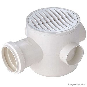 CAIXA SIFONADA 100X100X50MM REDONDO BRANCO KRONA