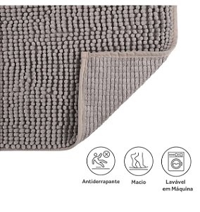 TAPETE BANHEIRO JOY CINZA 50CM X 80CM KAPAZI