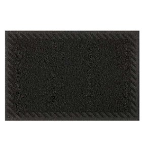 TAPETE CAPACHO VINIL LIGHT PRETO 40CM X 60CM REBAIXO ELITE KAPAZI