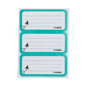 ETIQUETA ESCOLAR ADESIVA 12 PÇS 78X35MM VERDE
