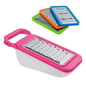 RALADOR E FATIADOR INOX 4 EM 1 COM RESERVATORIO