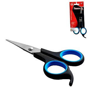 TESOURA DE METAL 5" CABO PLASTICO COLOR