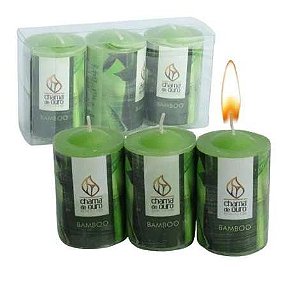VELA AROMATICA 40G CADA 3 PEÇAS BAMBOO