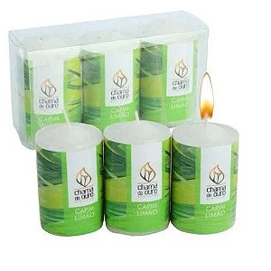 VELA AROMATICA 40G CADA 3 PEÇAS CAPIM LIMAO