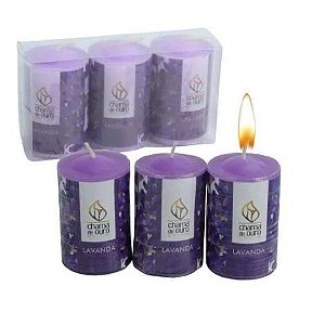 VELA AROMATICA 40G CADA 3 PEÇAS LAVANDA