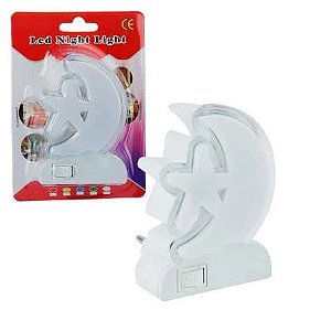 LUMINARIA DE TOMADA 8,5CM LUA E ESTRELA