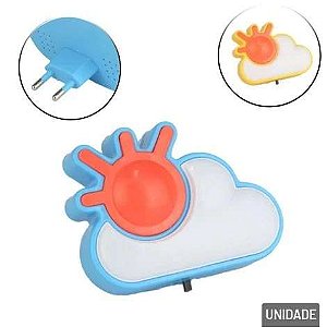 LUMINARIA DE TOMADA LED BIVOLT SOL E NUVEM COLOR