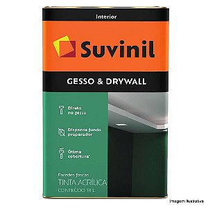 TINTA GESSO E DRYWALL BRANCO FOSCO 18,0L LT SUVINIL