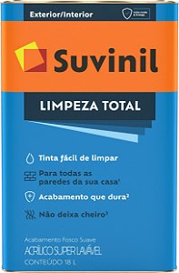 TINTA LIMPEZA TOTAL FOSCO BRANCO LT 18L SUVINIL