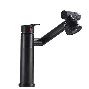 TORNEIRA LAV MESA MONOCOMANDO TOTAL FLEX COM DUCHA PRETO TELCA QSM-B9012