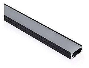 PERFIL LED SOBREPOR 3 METROS 17 X 7MM PRETO FOSCO LUMANTI