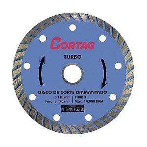 DISCO DIAMANTADO 110MM TURBO CORTAG FURO 20 MM