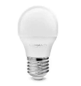 LAMPADA BOLINHA LEITOSA G45 LED 4W 2400K AMBAR E27 AUTOVOLT 400 LUMENS LUMANTI LLBO204A