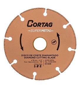 DISCO DIAMANTADO 115MM FURO 22,2MM SUPER METAL CORTAG