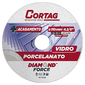 DISCO DIAMANTADO 110MM PORCELANATO/VIDRO CORTAG