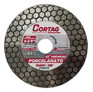 DISCO DIAMANTADO 110MM P/ CHANFRO 45O PREMIUM CORTAG