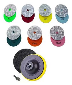 JOGO DE 7 PECAS DISCO DIAMANTADO DE POLIMENTO CORTAG