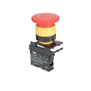 BOTAO EMERGENCIA MARGIRIUS COGUMELO CURTO GIRAR 1NF VERMELHO