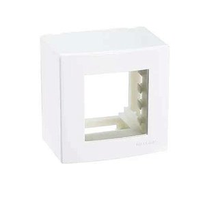 CAIXA SOBREPOR SLEEK 75X75 2POSTOS C/ SUPORTE BRANCO MARGIRIUS