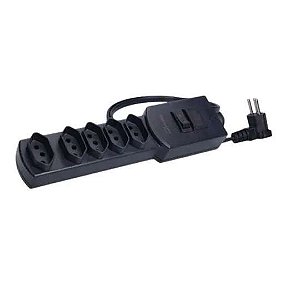 FILTRO LINHA 5 TOMADAS CABO 2M PRETO BIVOLT MARGIRIUS