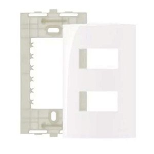PLACA SLEEK 4X2 2 POSTOS HORIZ SEP BRANCO MARGIRIUS