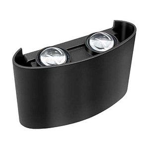 ARANDELA LENTILLE DOUBLE SOBREPOR PRETO LED 4W 6500K AUTOVOLT IP65 LUMANTI