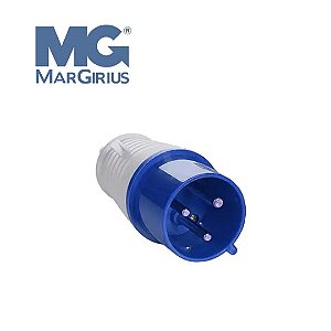 PLUGUE MACHO 2P+T MARGIRIUS 250V 32A AZUL